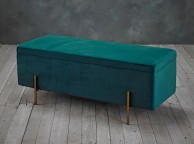 LPD Lola Ottoman Storage Box In Teal Thumbnail