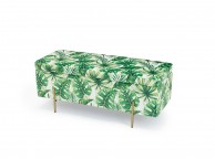 LPD Lola Palm Print Ottoman Storage Box Thumbnail