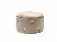 LPD Cleo Round Storage Pouff In Beige Thumbnail