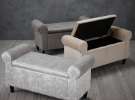 LPD Highgrove Ottoman Storage Box In Crushed Silver Velvet Thumbnail