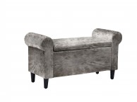 LPD Highgrove Ottoman Storage Box In Crushed Silver Velvet Thumbnail