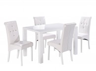 LPD Puro Medium Size Dining Table In White Gloss Thumbnail