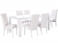 LPD Puro Large Size Dining Table In White Gloss Thumbnail