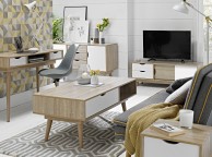 LPD Scandi TV Unit White And Oak Finish Thumbnail