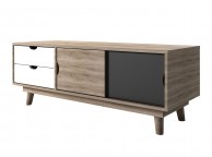 LPD Scandi TV Unit White Grey And Oak Finish Thumbnail