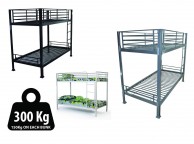 Metal Beds 2ft6 Small Single Silver Metal No Bolt Bunk Bed Thumbnail