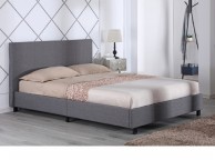 Metal Beds New York 4ft6 Double Grey Fabric Bed Frame Thumbnail