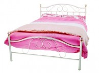 Metal Beds Sussex 5ft (150cm) Kingsize Crystal White Metal Bed Frame Thumbnail