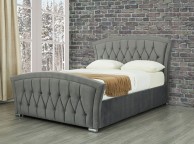 Sweet Dreams Leigh 5ft Kingsize Grey Fabric Ottoman Bed Frame Thumbnail