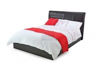 Metal Beds Texas 6ft (180cm) Super Kingsize Black Faux Leather Bed Frame Thumbnail