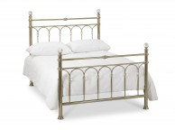 STORE CLEARANCE Bentley Designs Krystal 5ft Kingsize Champagne Brass Finish Metal Bed Frame Thumbnail