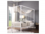 Sleep Design Chalfont 3ft Single White Metal 4 Poster Bed Frame Thumbnail