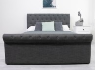 Flair Furnishings Lola 4ft6 Double Dark Grey Fabric Ottoman Bed Frame Thumbnail