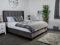 Flair Furnishings Varee 4ft6 Double Grey Velvet Fabric Bed Frame Thumbnail