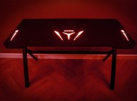Flair Furnishings Power D Glass Top LED Gaming Desk Thumbnail