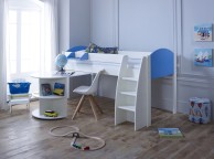 Kids Avenue Eli B Midsleeper Bed Set In White And Blue Thumbnail