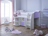 Kids Avenue Eli C Midsleeper Bed Set In White And Lilac Thumbnail