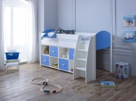 Kids Avenue Eli F Midsleeper Bed Set In White And Blue Thumbnail