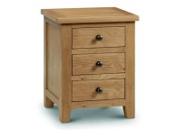 Julian Bowen Marlborough American Oak 3 Drawer Bedside Cabinet Thumbnail