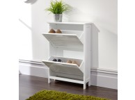 GFW Bergen Two Tier Shoe Cabinet in White Thumbnail