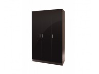 GFW Ottawa 3 Door Wardrobe in Black Oak and Black Gloss Thumbnail