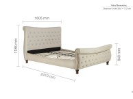 Birlea Copenhagen 5ft Kingsize Warm Stone Fabric Bed Frame Thumbnail