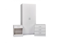 LPD Delta Bedroom Furniture Set In White Thumbnail