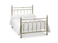 STORE CLEARANCE Bentley Designs Krystal 5ft Kingsize Champagne Brass Finish Metal Bed Frame Thumbnail