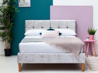 Sleep Design Highclere 4ft6 Double Crushed Silver Velvet Bed Frame Thumbnail