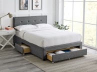 Limelight Florence 5ft Kingsize Grey Fabric Bed Frame With Drawers Thumbnail