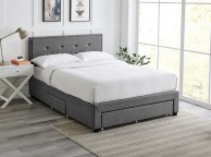 Limelight Florence 4ft6 Double Grey Fabric Bed Frame With Drawers Thumbnail