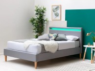 Sleep Design Wentworth 4ft small Double Grey Fabric Bed Frame Thumbnail