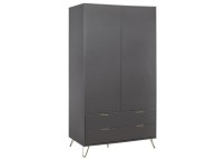 Birlea Arlo 2 Door 2 Drawer Wardrobe In Charcoal Grey Thumbnail