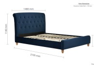 Birlea Brompton 4ft6 Double Blue Fabric Bed Frame Thumbnail