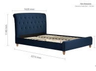 Birlea Brompton 5ft Kingsize Blue Fabric Bed Frame Thumbnail