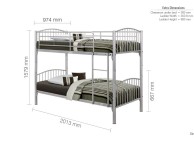 Birlea Corfu Silver Metal Bunk Bed Frame Thumbnail