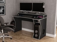 Birlea Enzo Black And Silver Gaming Desk Thumbnail