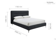 Birlea Finn 4ft6 Double Charcoal Fabric Bed Frame Thumbnail