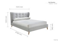 Birlea Harper 4ft Small Double Dove Grey Fabric Bed Frame Thumbnail