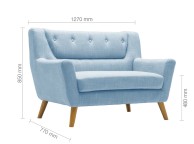 Birlea Lambeth 2 Seater Sofa In Duck Egg Blue Fabric Thumbnail