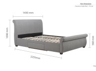 Birlea Lancaster 4ft6 Double Grey Fabric Bed Frame With Drawers Thumbnail