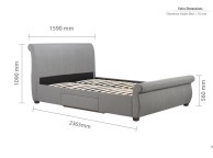 Birlea Lancaster 5ft Kingsize Grey Fabric Bed Frame With Drawers Thumbnail