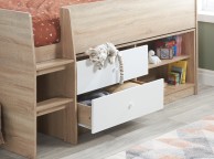 Birlea Leyton 3ft Single White And Oak Finish Cabin Bed Thumbnail