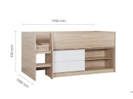 Birlea Leyton 3ft Single White And Oak Finish Cabin Bed Thumbnail