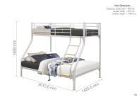 Birlea Nexus Silver Metal Triple Sleeper Bunk Bed Thumbnail