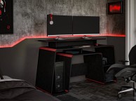 Birlea Onyx Black And Red Gaming Desk Thumbnail