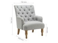 Birlea Padstow Chair In Grey Fabric Thumbnail