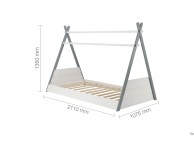 Birlea Teepee 3ft Single Grey And White Wooden Bed Frame Thumbnail