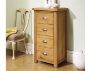 Birlea Woburn Oak 4 Drawer Narrow Chest Thumbnail