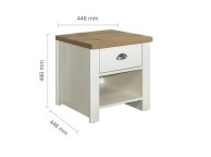 Birlea Highgate Cream And Oak Finish Lamp Table Thumbnail